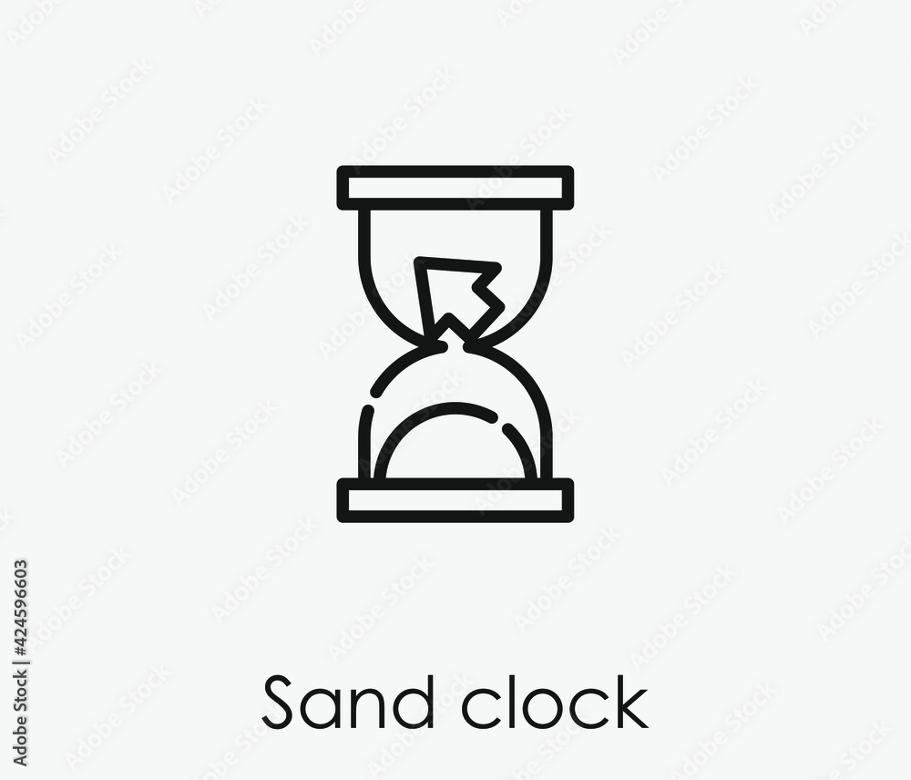 Poster sand clock vector icon. editable stroke. linear style sign for use on web design and mobile apps, lo