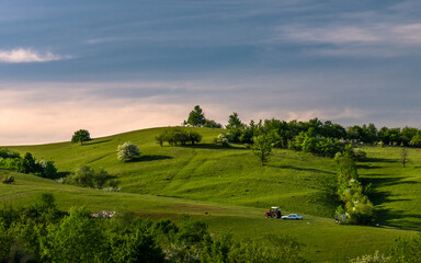 golden hour on the hills and fields