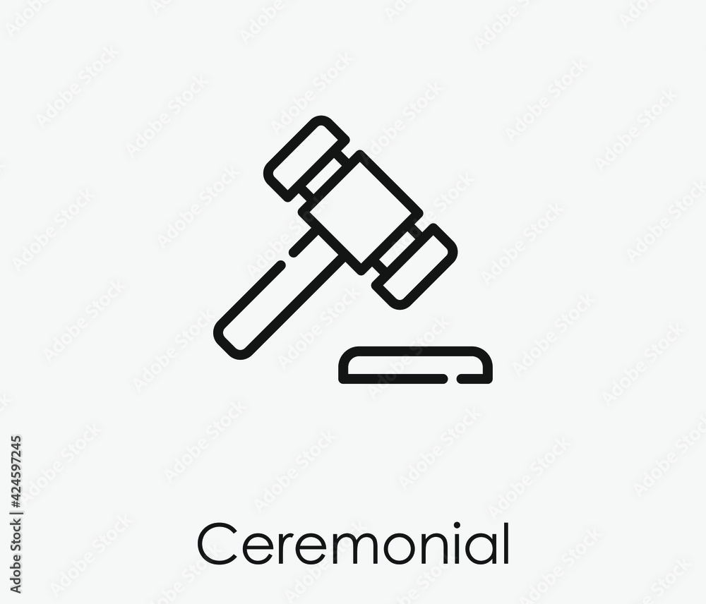Poster ceremonial vector icon. editable stroke. linear style sign for use on web design and mobile apps, lo