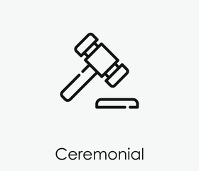 Ceremonial vector icon.  Editable stroke. Linear style sign for use on web design and mobile apps, logo. Symbol illustration. Pixel vector graphics - Vector