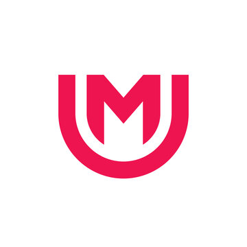 Elegant letter UM MU logo design, simple typography symbol, minimal monogram logo