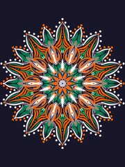 Mandala floral ornament design. Creative work hand drawing illustration. Digital art illustration