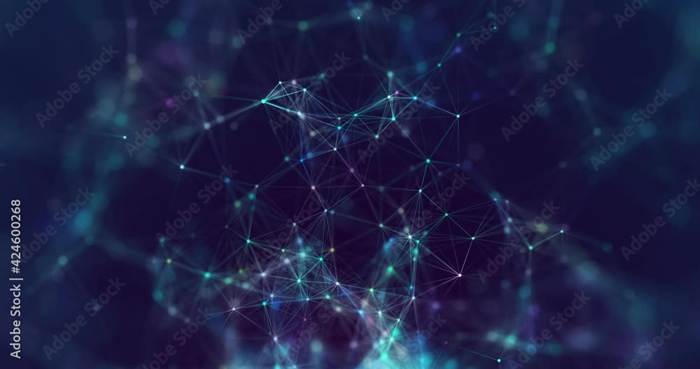 Poster Abstract animation with plexus background shapes