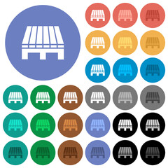 Single pallet round flat multi colored icons