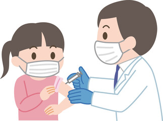 ワクチン摂取を受ける女の子