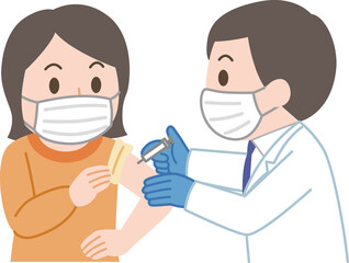 ワクチン摂取を受ける女性