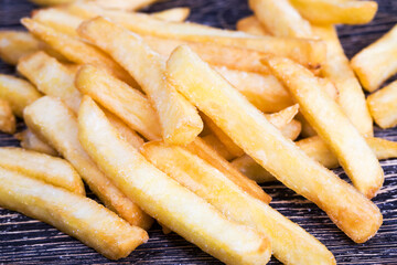 natural deep-fried potatoes , close up