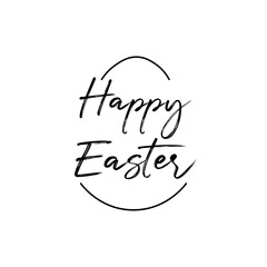 Happy Easter lettering in egg shape