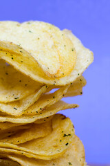 potato chips with salt and spices added to enhance the taste