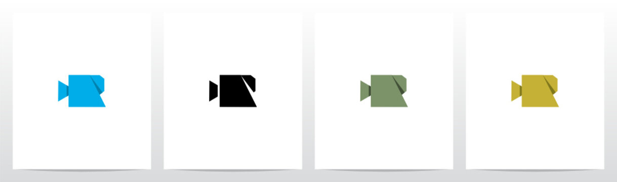  Folded Shape Camera Formed Letter Logo Design R