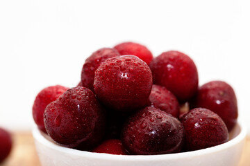 delicious sweet cherries washed