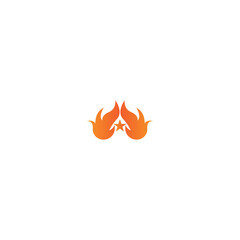 simple and cool fire icon vector logo