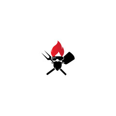 simple and cool fire icon vector logo