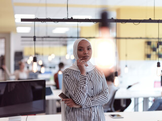 African muslim businesswoman portrait at office