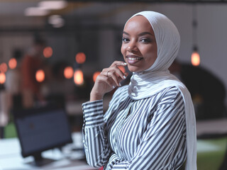 African muslim businesswoman portrait at office
