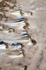 winter season with dirty snow