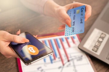 Woman Doing Online Shopping Using Credit Card