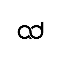 Simple abstract design infinity initial letter AD