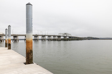 Fototapeta na wymiar sea island parkway Beaufort south Carolina