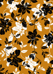 Seamless flowers texture pattern, floral effect print.