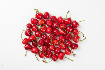 Obraz na płótnie Canvas Cherry berries fruit isolated on white background.Close-up. 