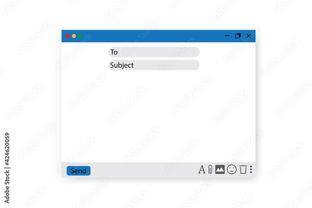 Poster mail window template. user interface. mail icon. website template design. stock image. eps 10.