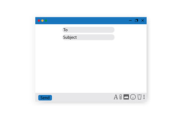 Mail window template. User interface. Mail icon. Website template design. Stock image. EPS 10.