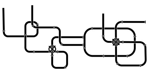 Pipe connections. Seamless pattern. Vector set. Metallic pattern. Stock image. EPS 10.