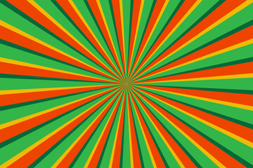 Red green red rays in retro style. Glare texture. Holiday vector background. Vector spotlight. Stock image. EPS 10.