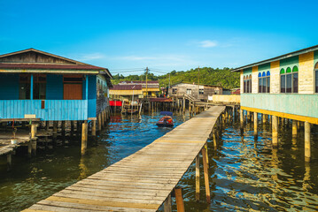 Kampong Ayer water village in Bandar Seri Begawan, Brunei Darussalam