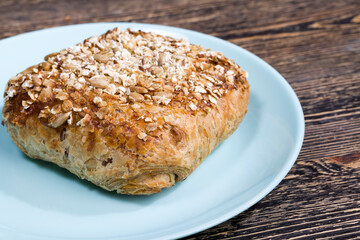 wheat bun with muesli that is in the dough