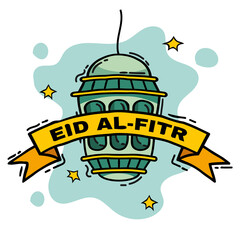 Hand drawn eid al-fitr illustration. - Vector.