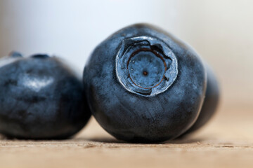 fresh ripe blueberries with vitamins, harvested close up