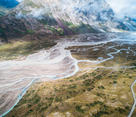 Aerial photography of natural scenery of Tibetan rivers and canyons