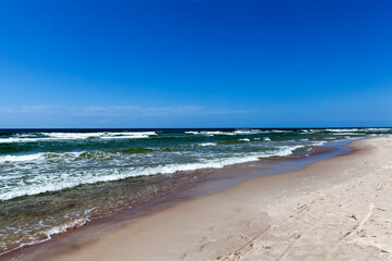 beautiful sunny weather on the sea coast