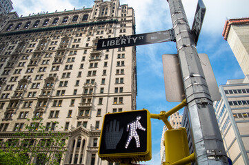 signalisation, circulation, new york, liberty st