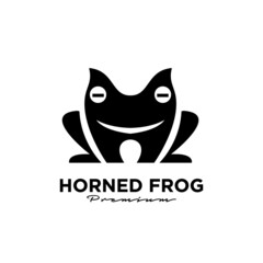 abstract horned frog vector black logo icon design illustration