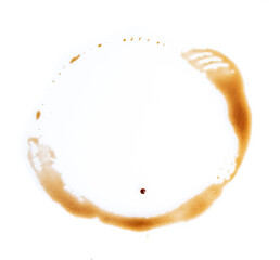 Coffee stains cups rings isolated on white background