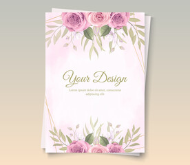 Beautiful floral frame with colorful roses design