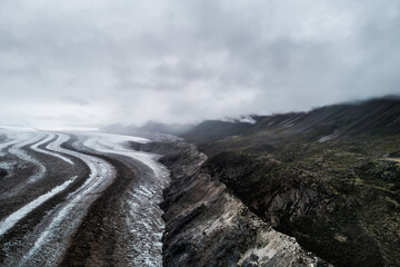Cloudy glacier canyon natural scenery