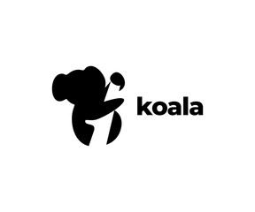 Koala silhouette logo vector icon illustration © Putri_std