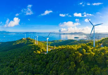 Poster Big windmill in Hailing Island, Yangjiang City, Guangdong Province, China © Weiming