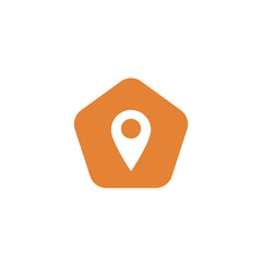 map pointer icon with house shape good for apps icon, map icon, logo template, apps design and property logo
