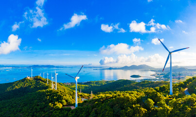 Big windmill in Hailing Island, Yangjiang City, Guangdong Province, China