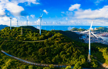 Big windmill in Hailing Island, Yangjiang City, Guangdong Province, China