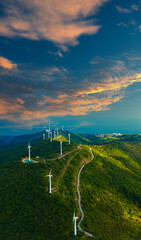 Fototapeta na wymiar Big windmill in Hailing Island, Yangjiang City, Guangdong Province, China