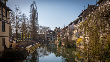 Fototapeta na wymiar The Petite France in Strasbourg in France on March 31th 2021