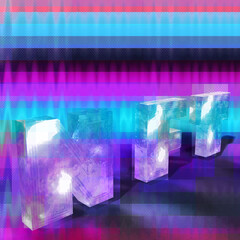 An abstract digital glitch style of 3d letters NFT.
