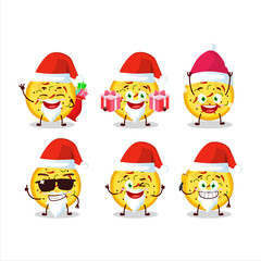 Santa Claus emoticons with mexican pizza cartoon character