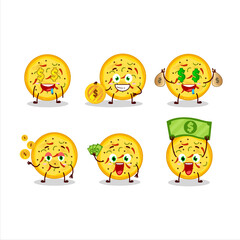 Naklejka premium Mexican pizza cartoon character with cute emoticon bring money